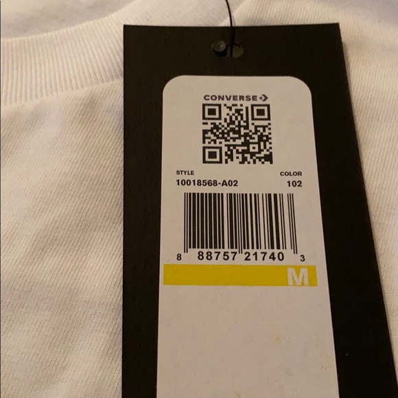 Converse Star Chevron T-Shirt Cotton White Men’s Size S 10018568-A02 - Picture 6 of 6